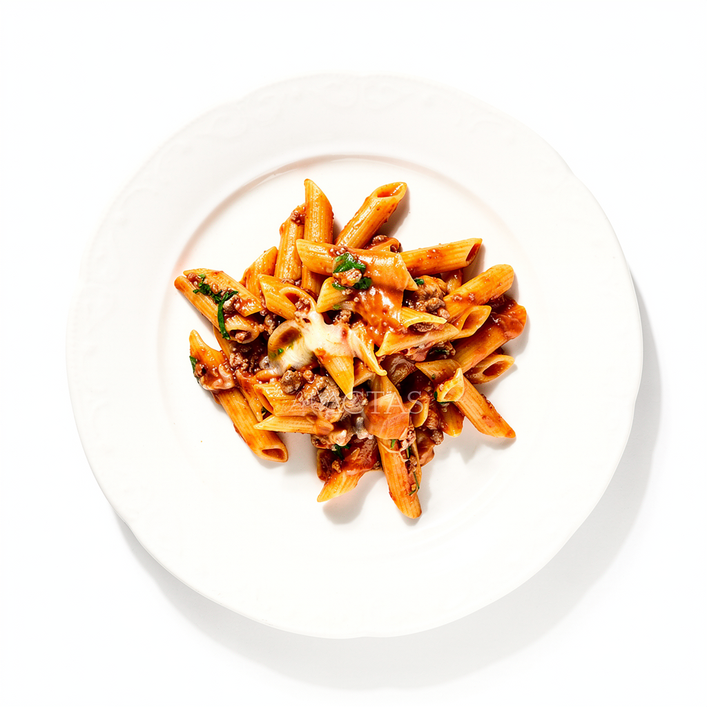 Skanūs makaronai su malta mėsa ir ištirpstančiu sūriu